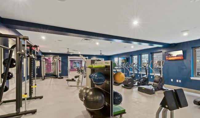 a gym with exercise equipment