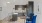 a kitchen with a dining table