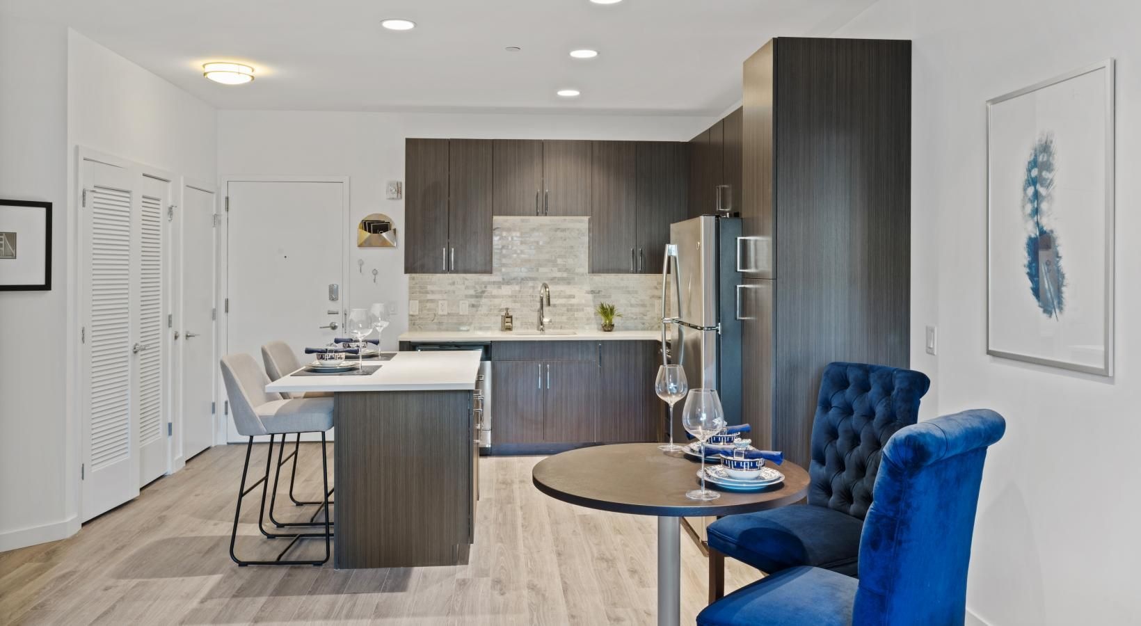 Generous living spaces to relax and unwind a kitchen with a dining table
